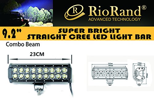 RioRand® 54W DC 9-32V 54W 6500K 18-LED Car Offroad Waterproof Work Light Bar Combo Beam Lamp RR-294598