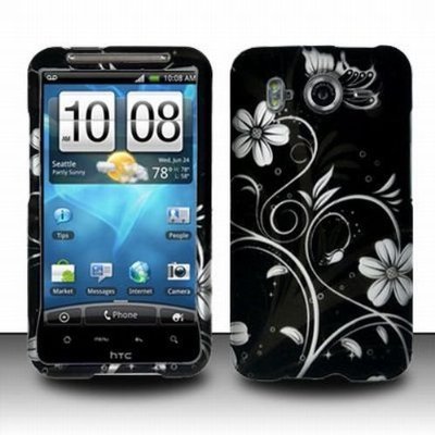 HTC Inspire 4G Accessory - Blossoming White Spring Flower Protective Hard Rubberized Case Cover Design for AT&T