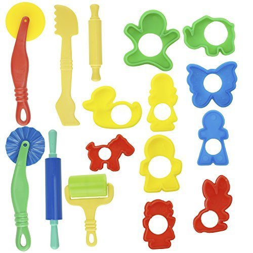 Dough Tools- Tools Kit with Molds Set of 16pcs for Early Child Learning Development- With Kare and Kind Retail Packaging (People and Animals)