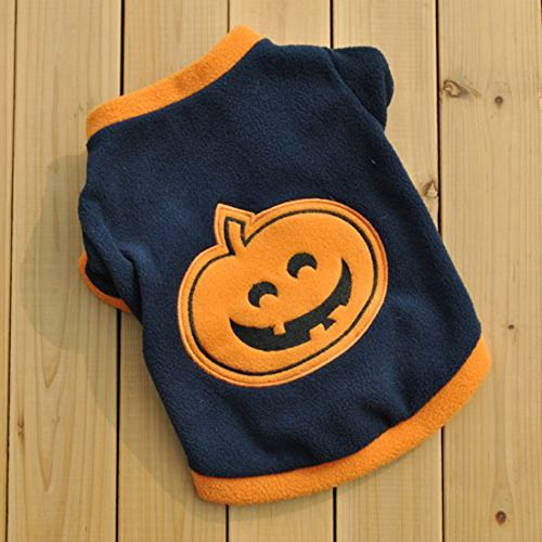 dog puppy t-shirts fleece warm clothes cute dress halloween pumpkin