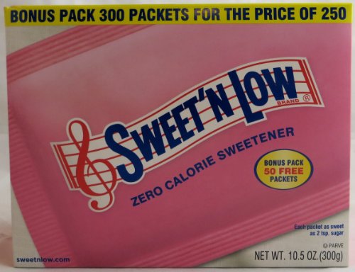 Sweet 'N Low Sweetener, Zero Calorie, 300 Count Box (Pack of 2) Total 600 Packets