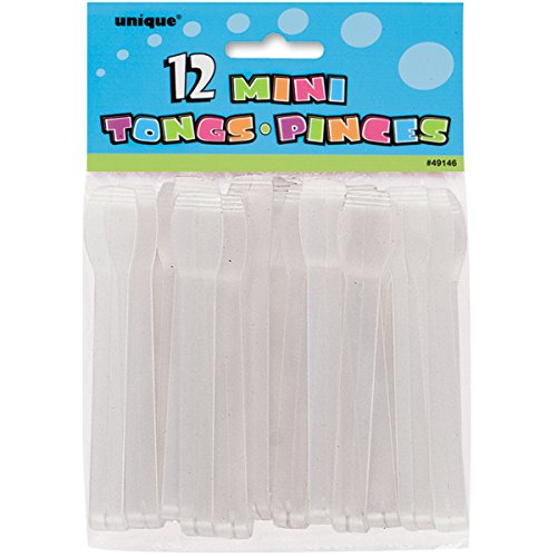 Mini Clear Plastic Tongs, 12ct