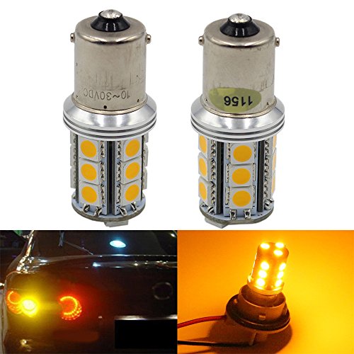 2-Pack 1156 BA15S Amber/Yellow LED Light 300Lums,10~30V AMAZENAR® Imported 5050 Chips 18SMD AUTO Replacement Bulb 1141 /1003 / 1073 / 7506 Base For Turn - Brake Light,Tail Reverse Backup Lamps