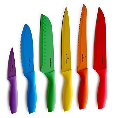 Culina® 6 Pieces Color Knife and Blade Guard Set, Nonstick Stainless Steel