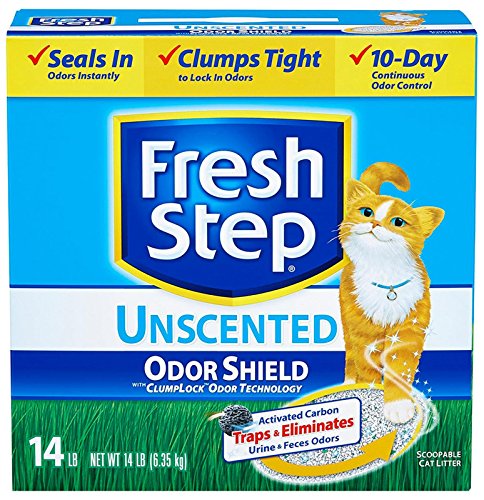 Fresh Step Cat Litter Odor Shield Scoopable, Unscented - 14 lb