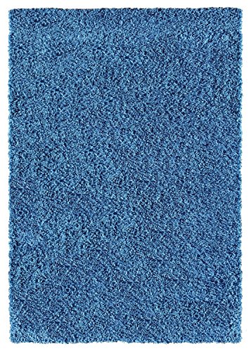 Sweethome Stores Cozy Collection Plush Luxurious Solid Navy Solid Design (3'3 X 4'7) Shag Living Room & Bedroom Area Rug