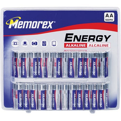 Memorex High Performance AA Alkaline Batteries, 50 Pack