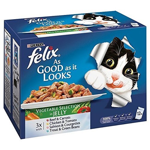 Felix As Good as it Looks Country Recipes in Jelly 12 x 100 g (Pack of 4, Total 48 Pouches)