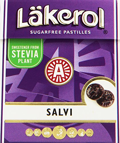 Lakerol Salvi Licorice Sugar Free Pastilles, .8 Ounce (Pack of 24)