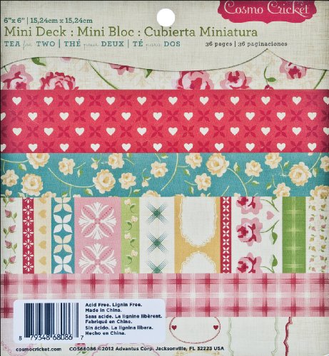 Advantus COS68086 Cosmo Cricket Mini Deck of Design Papers for Scrapbooking, Crafts, Tea for Two Design