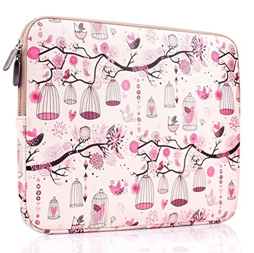 Plemo 13-13.3 Inch Laptop Sleeve Case Waterproof Canvas Fabric Bag for MacBook Air / 13.3-Inch Laptops / Notebook, Pink