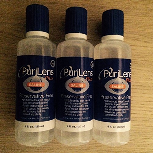 Purilens Plus Saline - Unisol 4 Replacement - 3 bottles x 4 oz