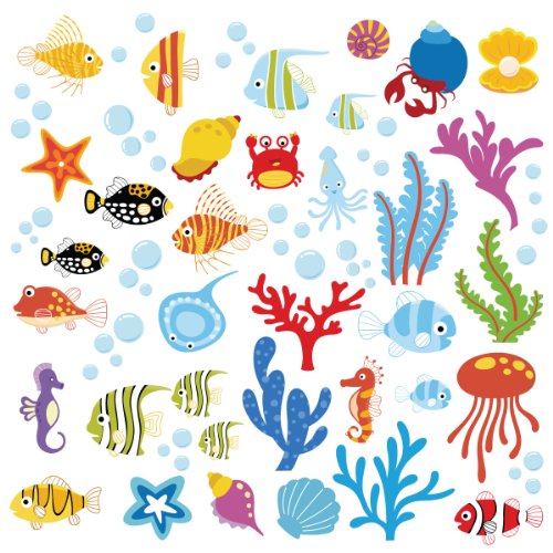 Ocean Wonders Decorative Peel & Stick Wall Art Sticker Decals