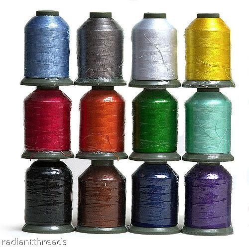 12 Spools BASIC COLORS Embroidery Machine Thread