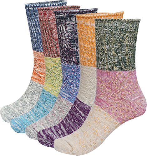 Bienvenu Women's 5 Pack Muliticolor Cotton Socks