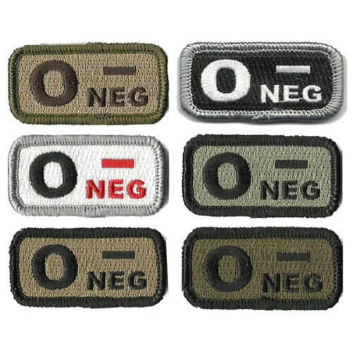 Tactical Blood Type Patches - Type O Negative - 2x1