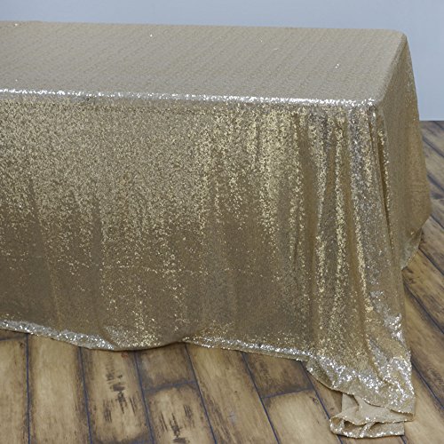 60x102 Sequin RECTANGULAR Tablecloth - Champagne