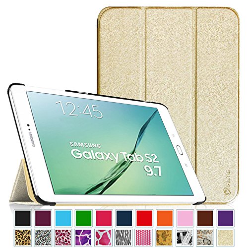 Fintie Samsung Galaxy Tab S2 9.7 Smart Shell Case - Ultra Slim Lightweight Stand Cover with Auto Sleep/Wake Feature for Samsung Galaxy Tab S2 Tablet, Gold