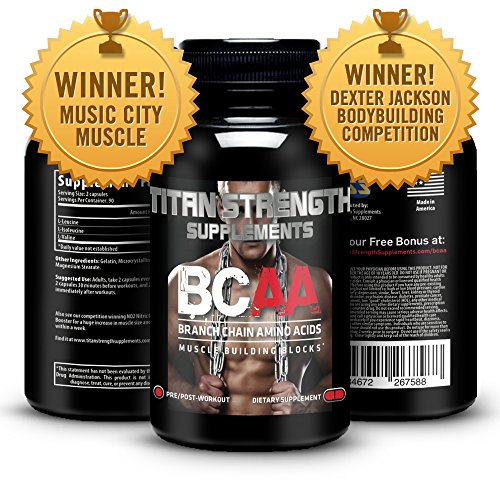 Top BCAA Branched Chain Amino Acids - 180 High Strength Capsules for Lean Muscle Growth, Rapid Muscle Recovery and Increased Fat Burn - Most potent ratio of L-Leucine, L-Isoleucine & L-Valine available - Made in The USA - Guaranteed results or your money back