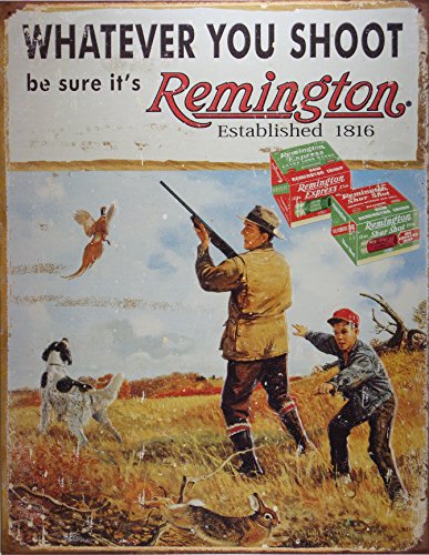 Remington Whatever You Shoot Rifle Hunting Distressed Retro Vintage Tin Sign