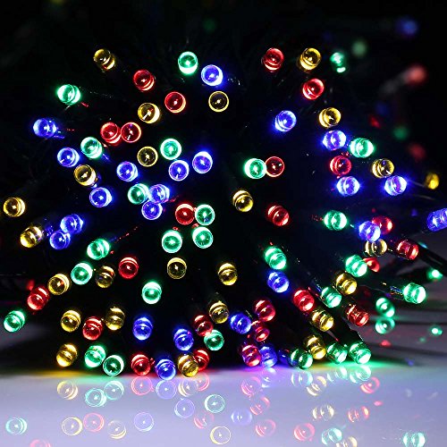 ICICLE Outdoor Solar String Lights, 72ft 200 Leds 8 Modes Lighting for Outdoor, Yard, Garden, Christmas Tree, Lawn, Patio, Wedding, Party and Holiday Decorations (Multi-color)