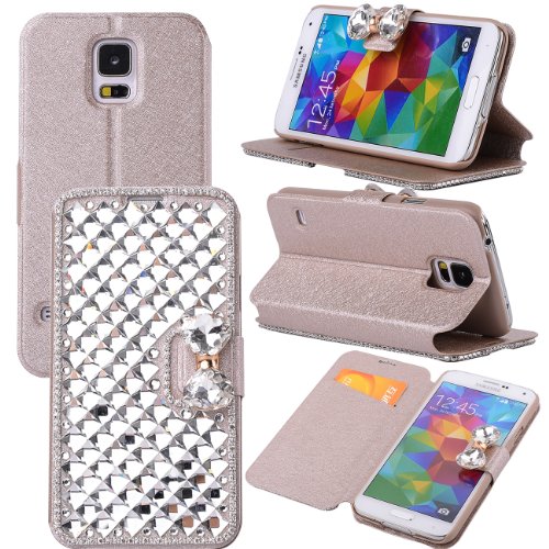 Cellularvilla Wallet Case for Samsung Galaxy S5 Pu Leather Wallet Card Flip Open Pocket Case Cover Pouch + Stylus Touch Pen