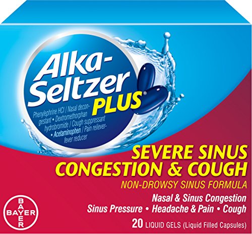 Alka-Seltzer Plus Severe Sinus Congestion and Cough Liquid Gels, 20 Count