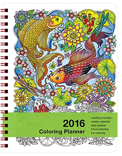 2016 Coloring Day Planner (7x8.5 inches) Medium - Weekly & Monthly Organizer, Appointment Schedule, Goals and Notes