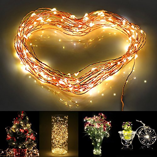 Yitee LED Copper Wire Lights, Starry String Lights, 100 LEDs Waterproof, Warm White Copper LED Strings, Starry LED Lights, Rope Lights for Holiday Wedding Party