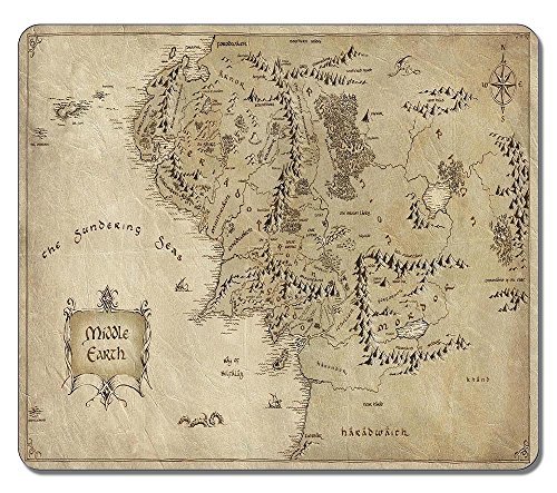 Customized Fashion Style Textured Surface Water Resistent Mousepad Middle Earth Map The Lord Of The Rings Non-Slip Best Large Gaming Mouse Pads