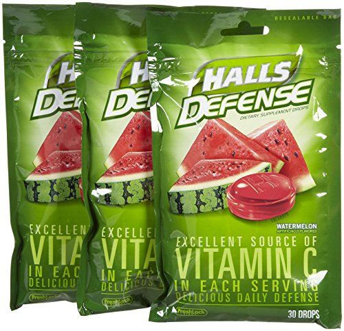 Halls Defense Watermelon Drops, 30 ct, 3 pk