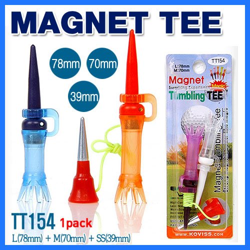 Original Flexible Magnet Tumbling GOLF TEES 78, 70, 39mm 3p set TT154