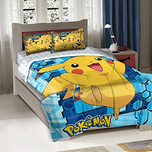 Pokemon Big Pika Twin/Full Comforter with 2 Pillow Shams by The Northwest Company