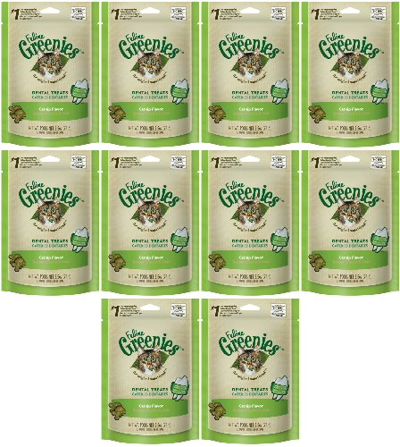 Feline GREENIES Dental Treats Catnip Flavor 1.56Lbs (10 x 2.5oz)