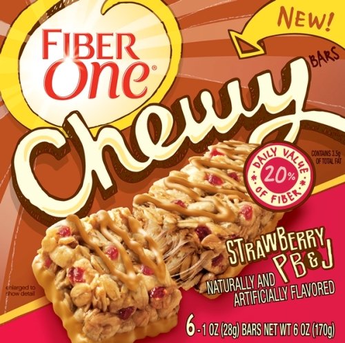 Fiber One Chewy, Strawberry, 6-Ounce