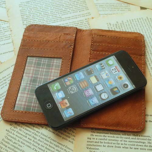 Christmas Holiday Deals Genuine Leather Iphone 5 Wallet Case Handmade gifts for him her men women