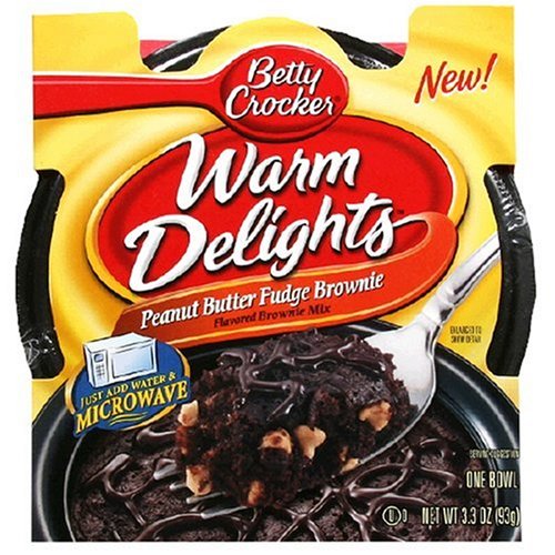Betty Crocker Warm Delights, Peanut Butter Fudge Brownies, 3.3-Ounce Packages (Pack of 8)