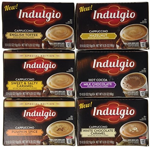 72 Count Indulgio Single Serve Brew Cups for Keurig K-cup Brewers (Variety Pack #1)