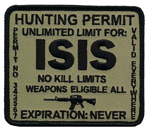 Velcro ISIS Terrorist Hunting Permit Patch (Camo Green)- By Partch Squad