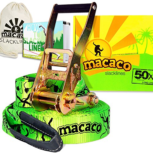 Macaco Slackline 52'x 2(16 Metre) and Booklet