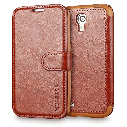 Galaxy S4 Case Wallet,Mulbess [Layered Dandy][Vintage Series][Coffee Brown] - [Ultra Slim][Wallet Case] - Leather Flip Cover With Credit Card Slot for Samsung Galaxy S4 i9500
