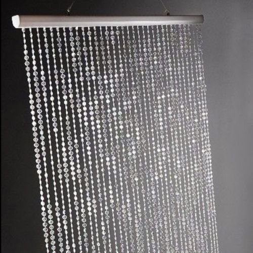 3 Ft X 9 Ft Clear Iridescent Faux Crystal Beaded Curtain