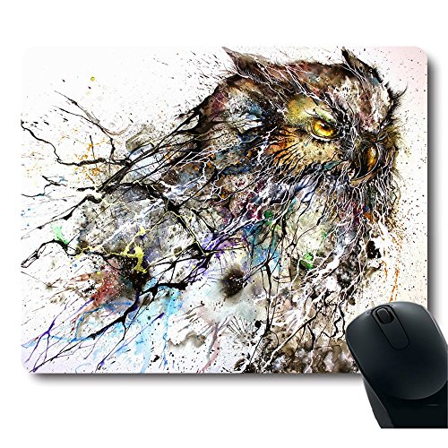 Personalized Abstract Haboku Splash-ink Night Owl Art Computer Gaming Mouse Pad
