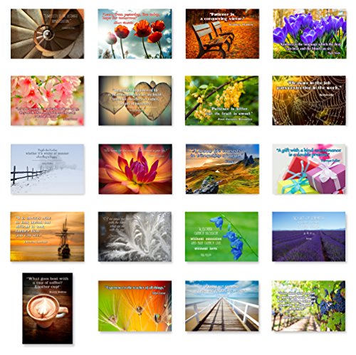 QUOTES postcard set of 20. Post card variety pack with famous quote postcards. Made in USA.
