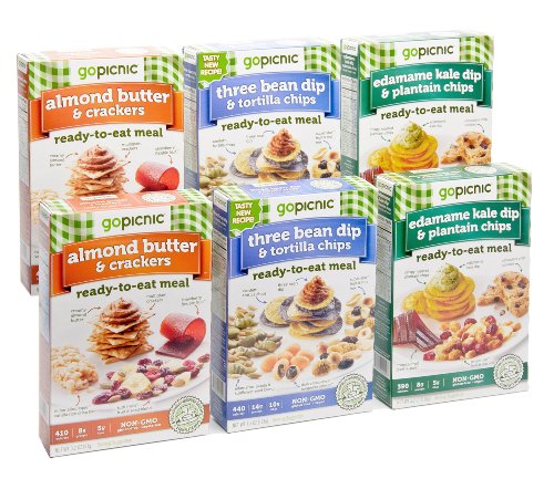 GoPicnic Ready-to-Eat Meals Non-GMO Variety Pack - Gluten Free, Vegetarian (Pack of 6)