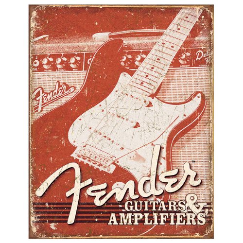 Fender® Weathered Tin Sign