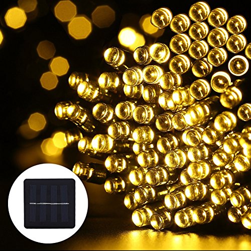 Solar String Lights,GDEALER 72ft 200 LED 8 Modes Warm White Solar Powered Waterproof Starry Fairy Outdoor String Lights Christmas Decoration Lights for Garden Path, Party, Bedroom Decoration (1)