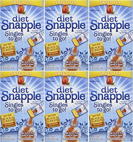 DIET SNAPPLE Sweet Tea Singles to go 6 sticks per Pack (Pack of 6)