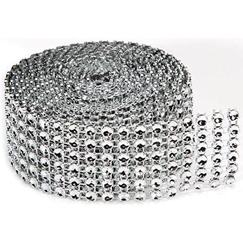 Darice Bling on a Roll, 4mm by 2-Yard, 6 Rows, Silver
