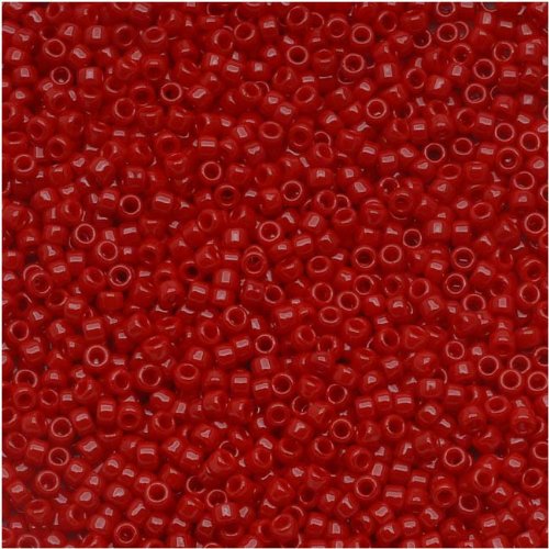 Toho Round Seed Beads 15/0 #45 'Opaque Pepper Red' 8g
